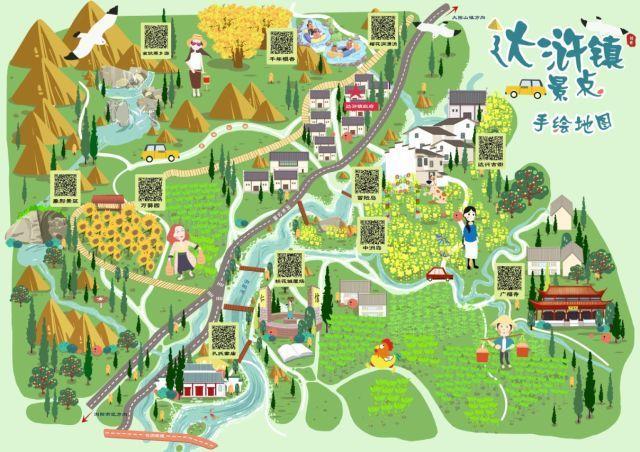 极悦注册精心打造《达浒镇景点手绘地图》  