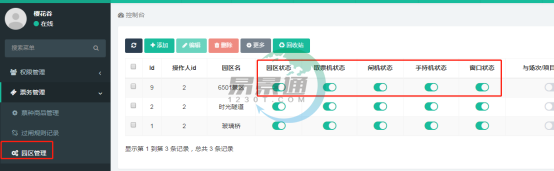 极悦票务系统：园区管理